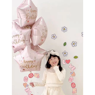 [ส่งด่วน] ลูกโป่งดาว หัวใจ ลายวันเกิด Happy Birthday มีหลายสี (122)