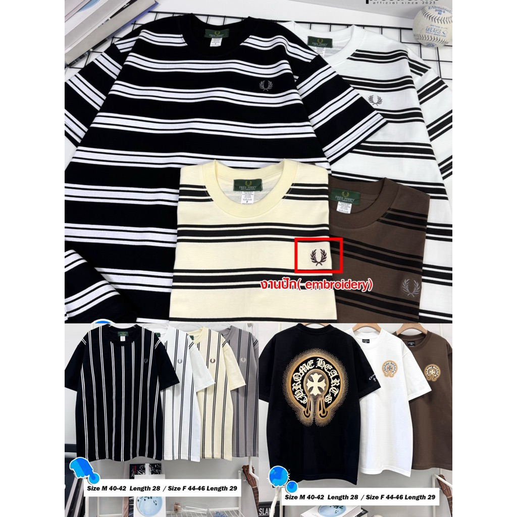 •เสื้อยืดรวมแบรนด์ Size M  F ผ้าคอตตอน