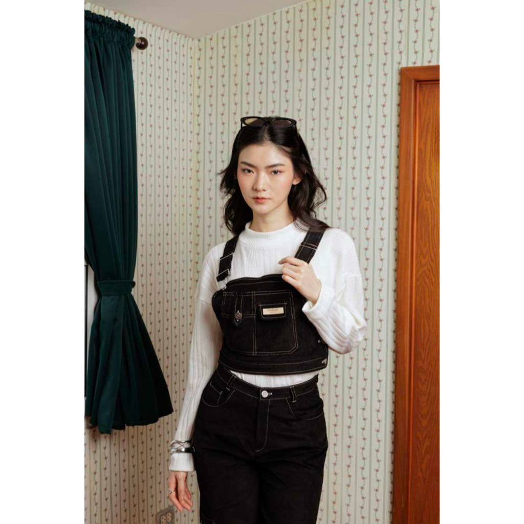 CAMPBELL OVERALLS BLACK เอี๊ยมผ้าลูกฟูก ราคา ถูกที่สุด ดีลบีเคเค