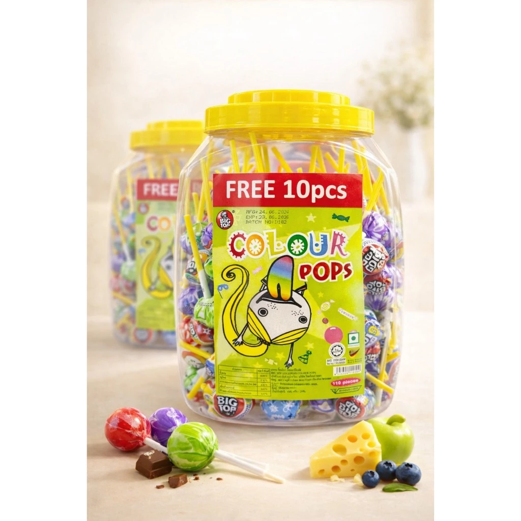 อมยิ้มColour Pops 1ขวด 110ชิ้น