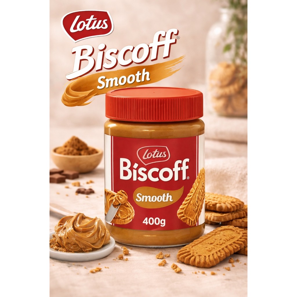 คาราเมลสเปรด Lotus Biscoff Smooth แยมบิสคอฟ แยมคาราเมล ชนิดเนื้อเนียน 400g