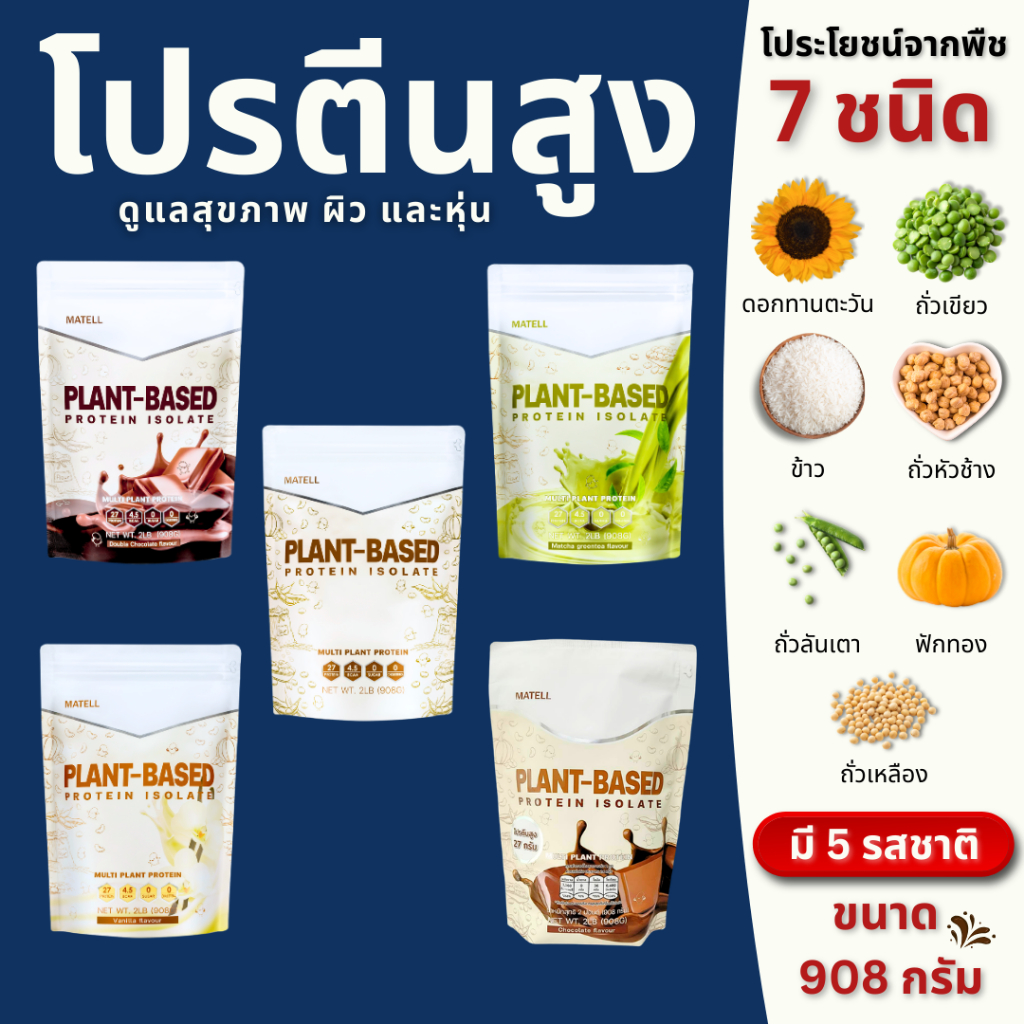 MATELL Plant-Based Protein Isolate แพลนต์เบสต์โปรตีน โปรตีนจากพืช7ชนิด