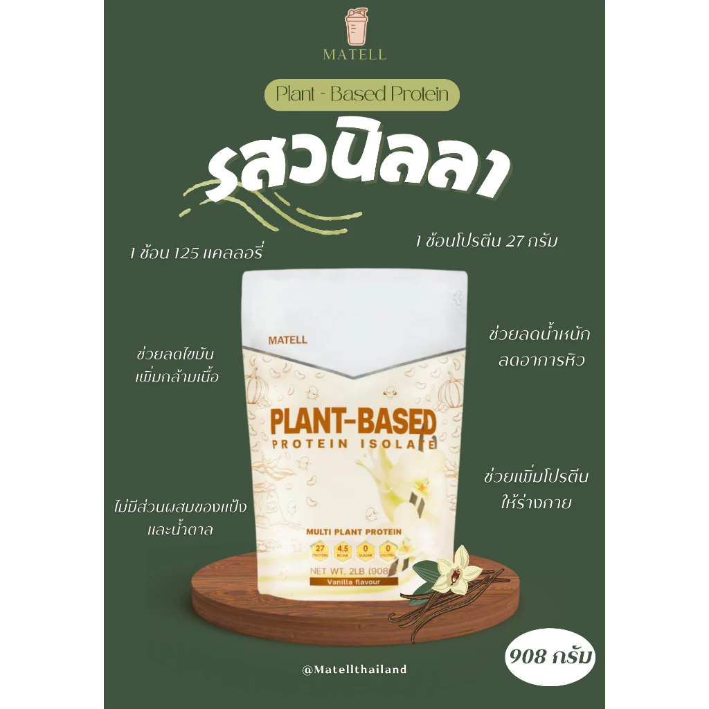 MATELL Plant-Based Protein Isolate แพลนต์เบสต์โปรตีน โปรตีนจากพืช7ชนิด thumbnail 4