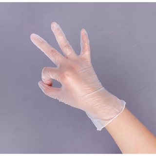 ถุงมือ PVC ใช้แล้วทิ้ง สีขาว 100 ชิ้น/กล่อง สำหรับอาหาร ยืดหยุ่น กระชับมือ ใช้จอสัมผัสได้ ใช้ในครัว ✨COD ส่งไวจากไทย✨