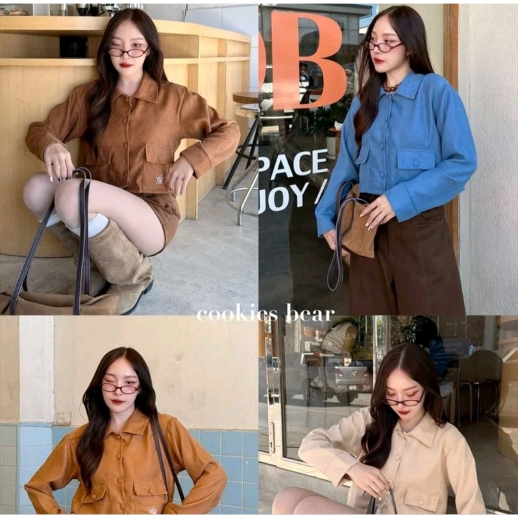 เสื้อเเขนยาว เกาหลีมาก ป้ายCookie bear