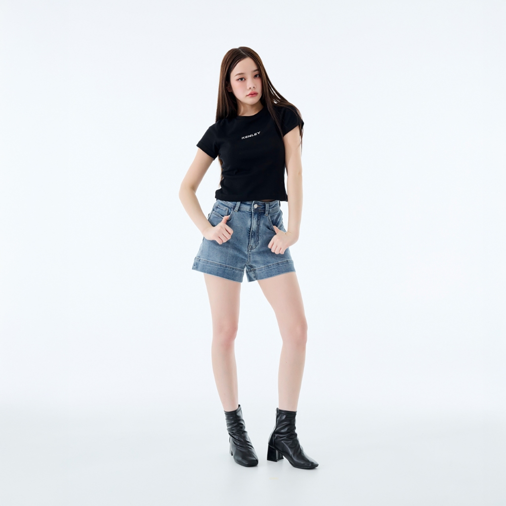 Kenley - Sassy Shorts กางเกงยีนส์ขาสั้น เอวสูง