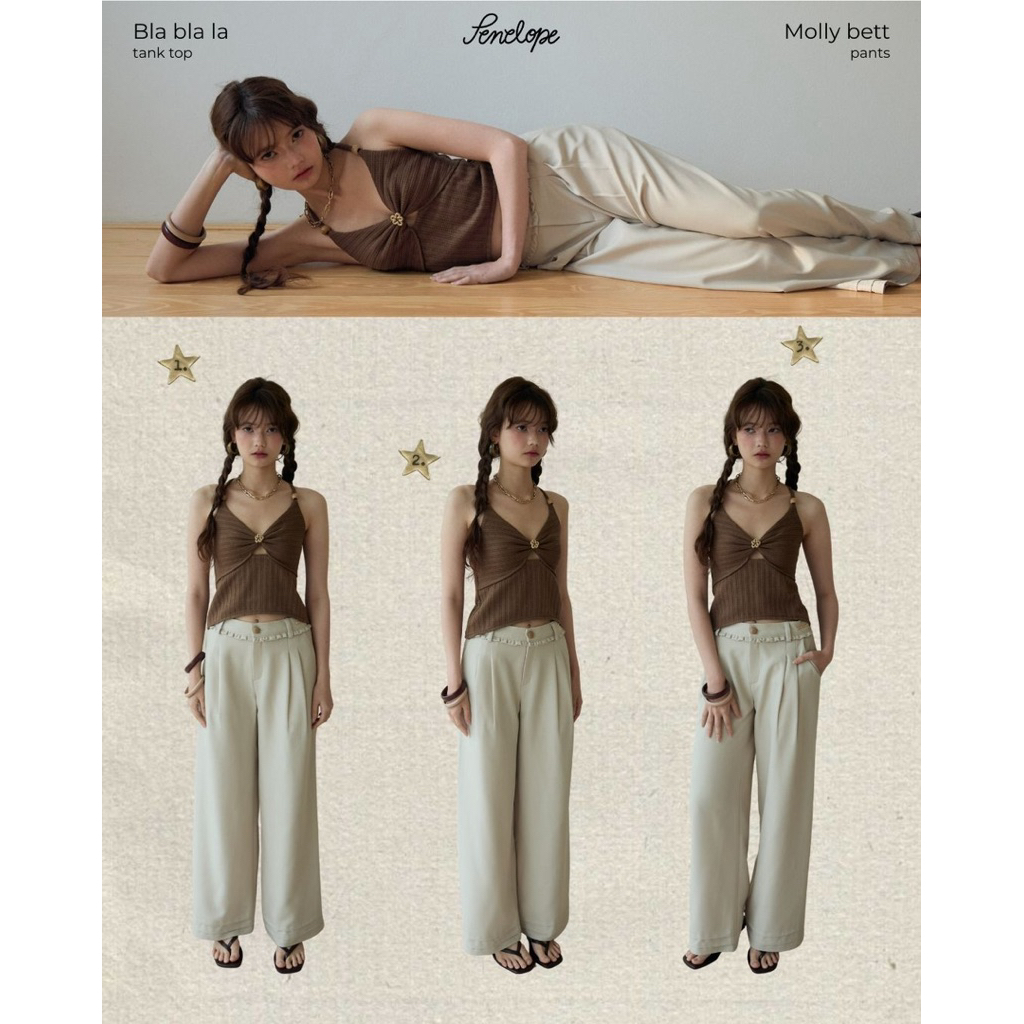 MOLLY BETT PANTS(navy•dark navy•brown•cream)