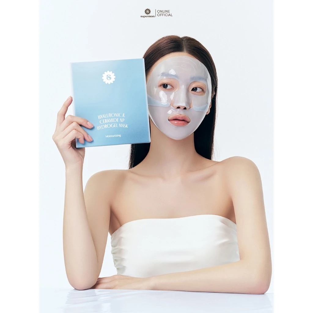 SUPERMOM l HYDROGEL MASK มาส์กหน้าไฮโดรเจล MADE IN KOREA 1 กล่อง 4 ซอง