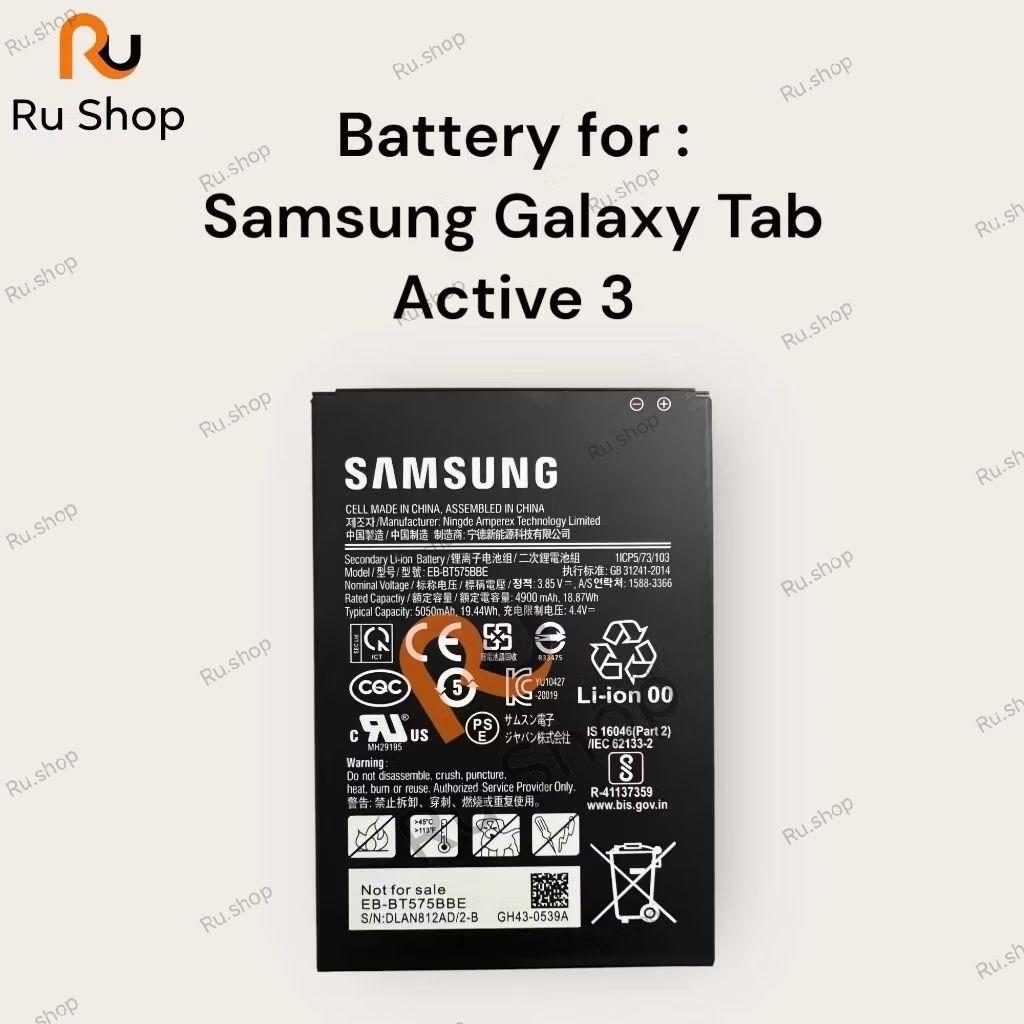 Original แบตเตอรี่ Samsung Galaxy Tab Active 3 SM-T570 T575 Active3 battery EB-BT575BBE 5050mAh รับป