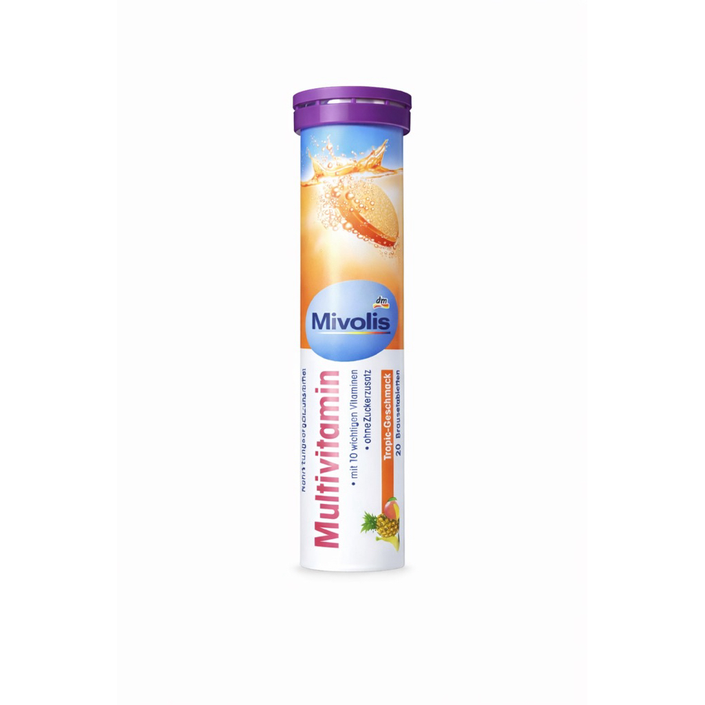 พร้อมส่ง🇹🇭🇩🇪 Mivolis Multivitamin เม็ดฟู่ละลายน้ำ วิตามินรวม รสผลไม้ 20 เม็ด Vitamin Effervescent