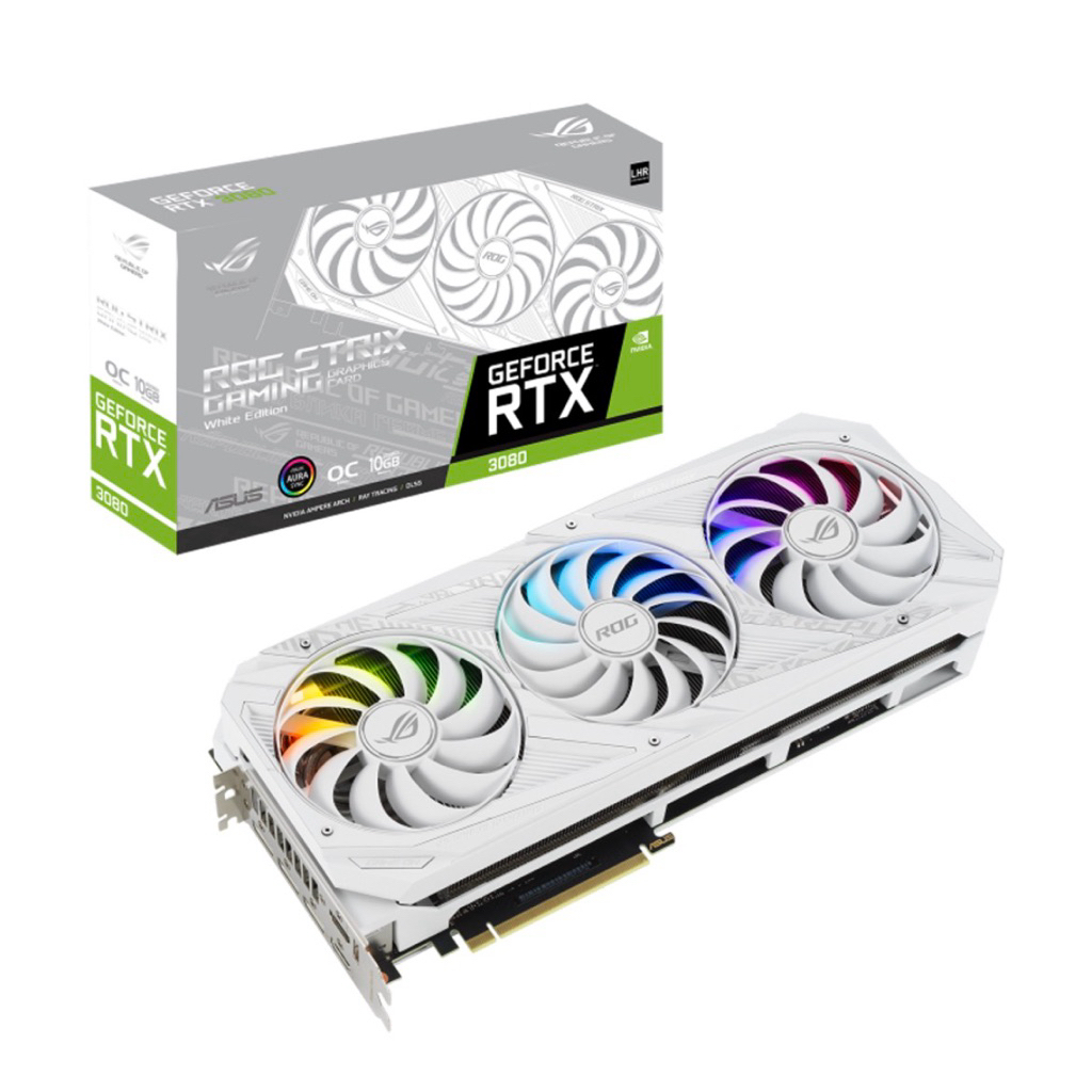 VGA (การ์ดแสดงผล) ASUS ROG STRIX RTX 3080 10G (WHITE) V2 - 10GB GDDR6X (LHR)