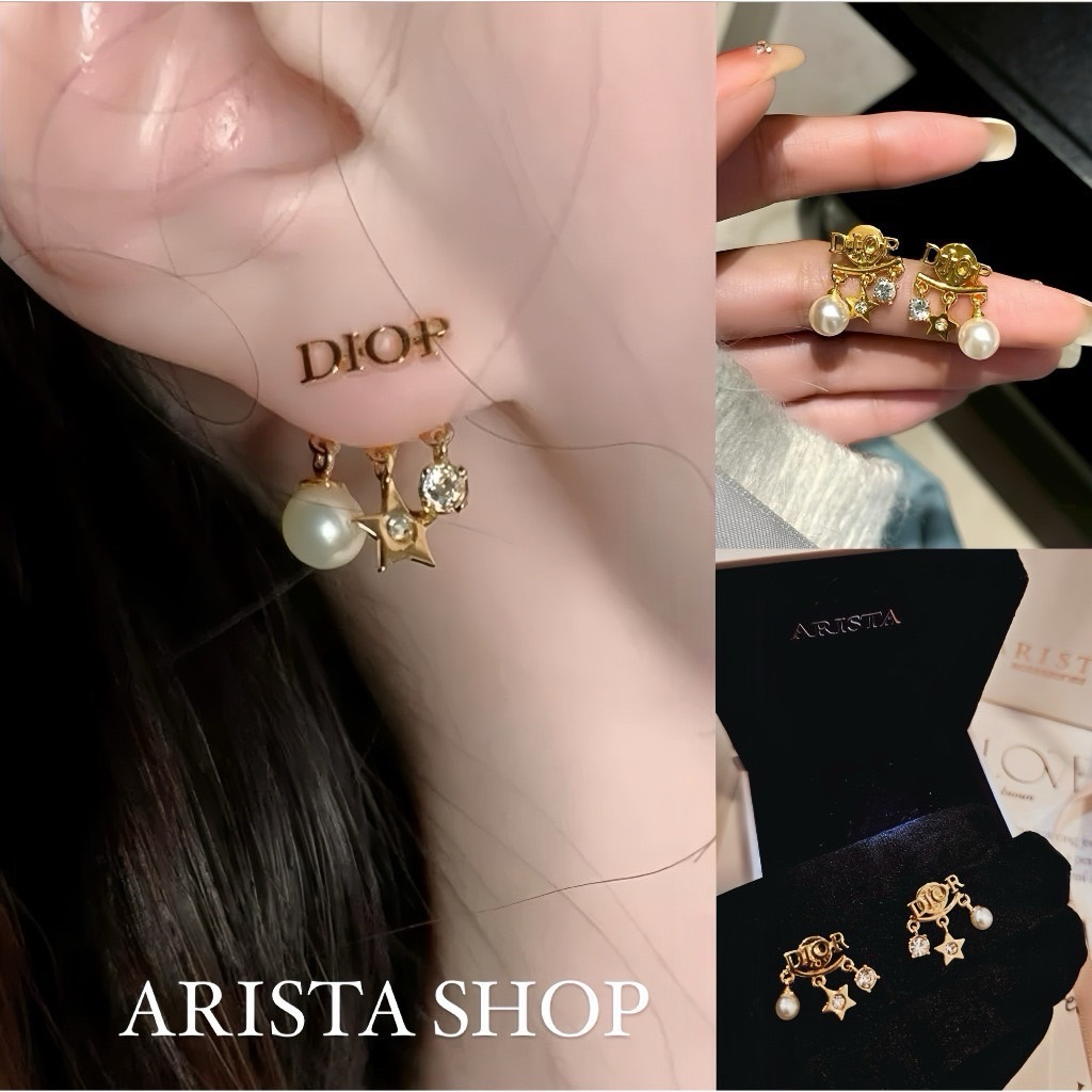 ❌ส่งไว 1 วัน❌ ต่างหู D star x pearl (สีทอง) VIP