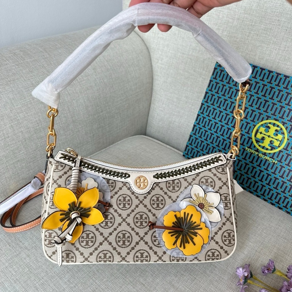 ✨ผ่อน0%-แท้100%✨ กระเป๋าสะพาย TORRY T Monogram Braided Studio bag 88468