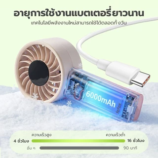 fofox HF23 พัดลมมือถือความเร็วสูง 6000mAh พัดลมพกพา พัดลมขนาดเล็ก พัดลมขนาแบบพกพา ใช้งาน 20ชม ลมแรง พัดลมมือถือ LED Fan