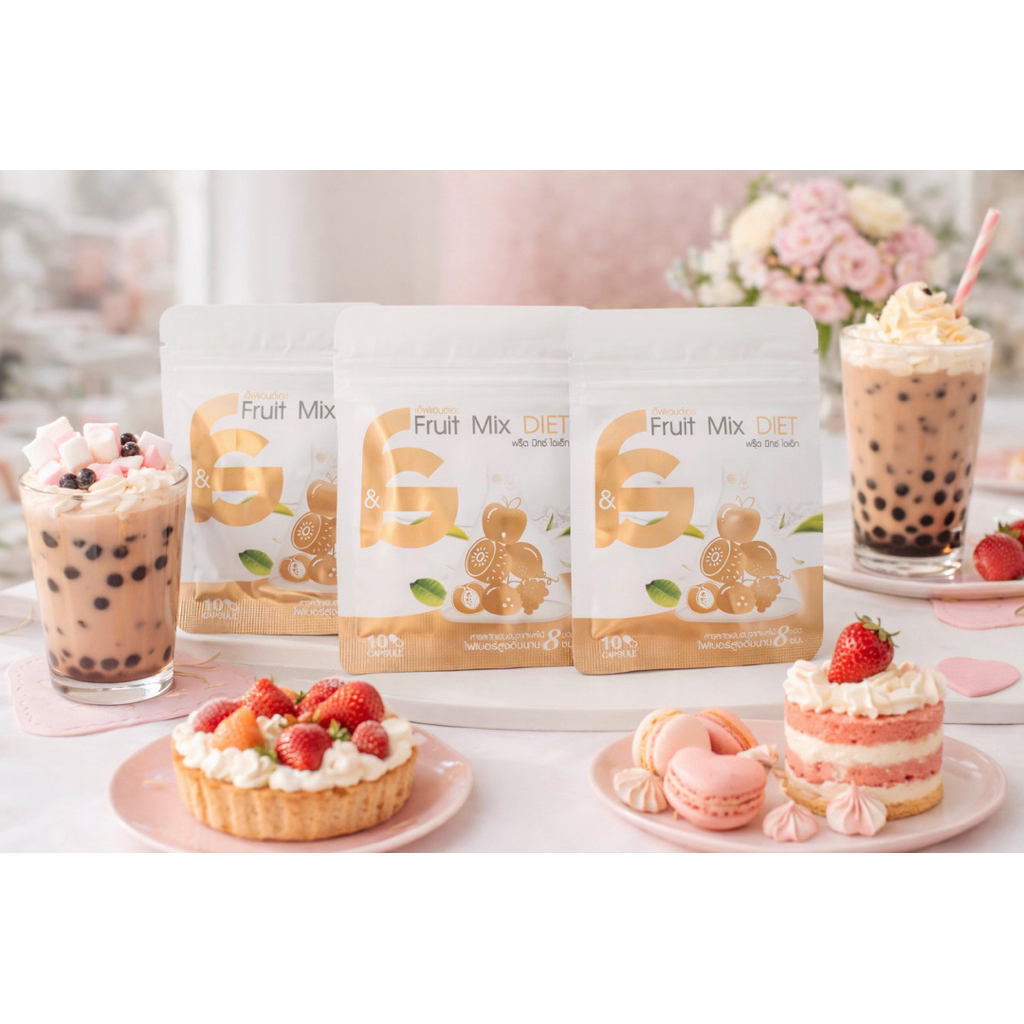 Fruit mix สูตรใหม่ แคปทอง(set3ซอง)