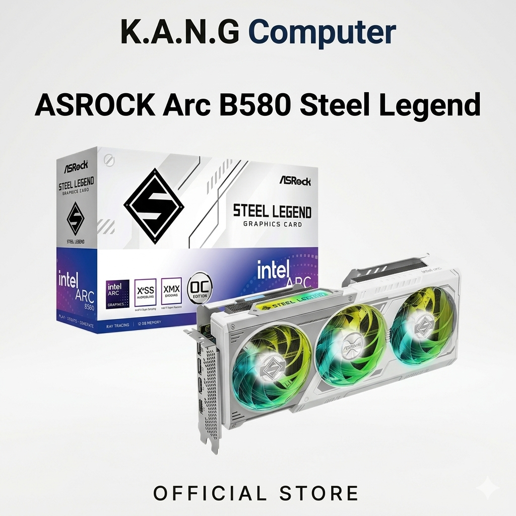 การ์ดจอ ASRock Intel Arc B580 Steel Legend 12GB OC