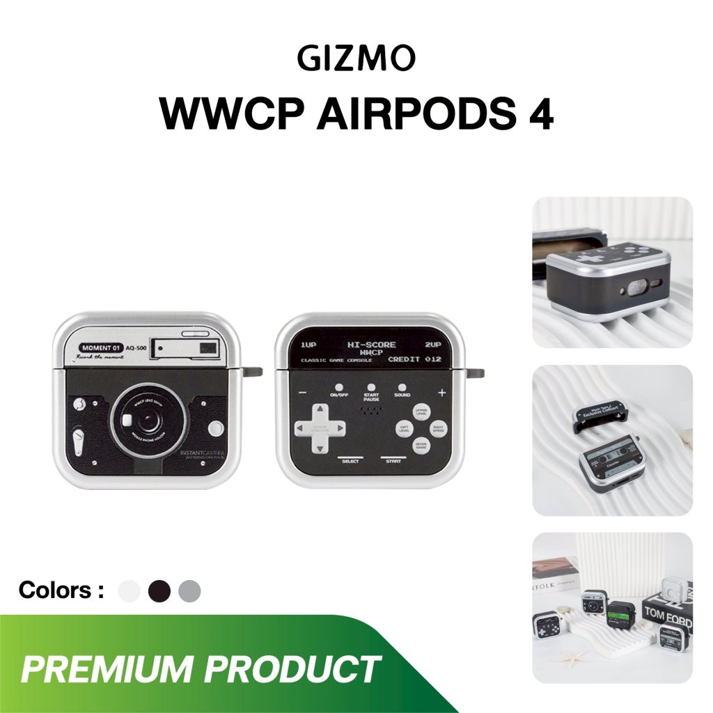 WWCP Black Case for Airpods 4 กันกระแทกพรีเมียม