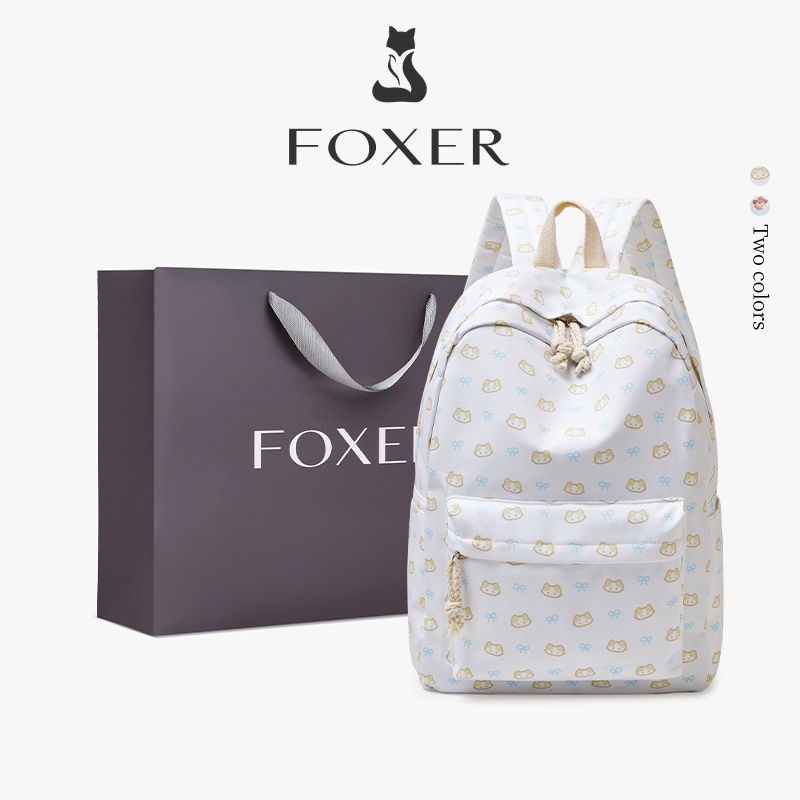 FOXER กระเป๋าเป้สะพายหลังขนาดใหญ่ ลวดลายพิมพ์ เหมาะสำหรับนักเรียนที่ใช้เดินทางไปกลับโรงเรียน