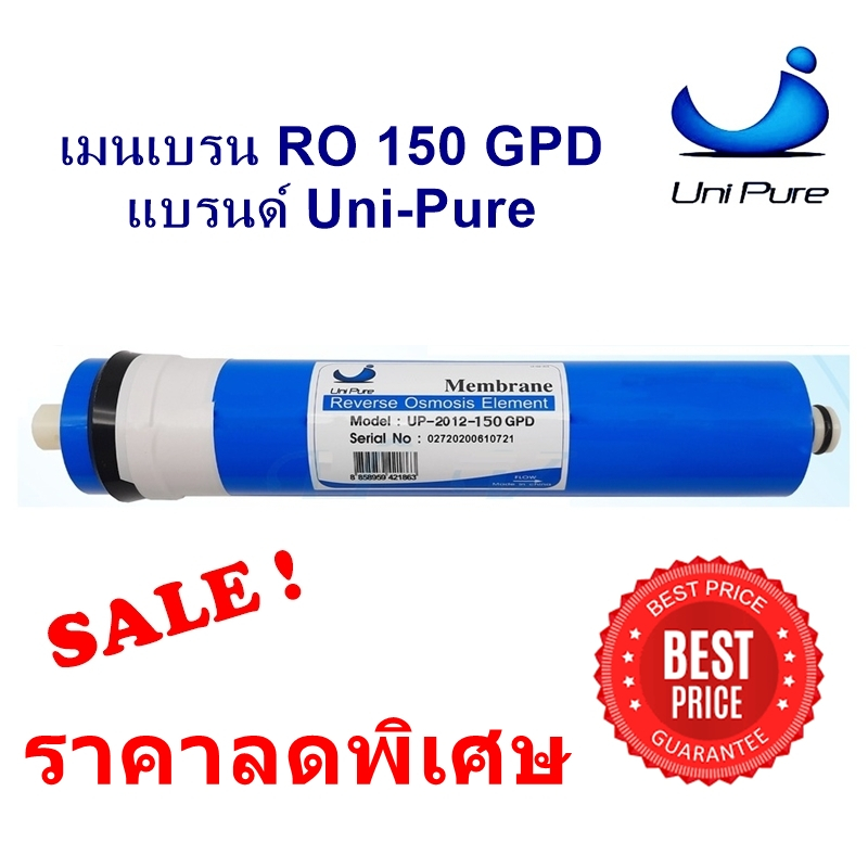 <ราคาลดพิเศษ> ไส้กรองอาร์โอ เมมเบรน (RO Membrane) 150G  แบรนด์ Unipure