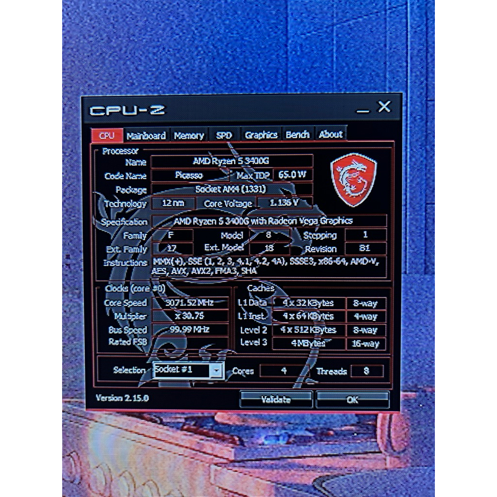 Ryzen5 3400g มือสอง สภาพดี
