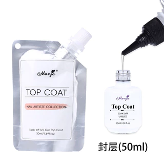 Top Coat / Base Coat เจลเติมขวด (แถมขวดให้) เงาสวยเหมือนกระจก ติดทน ไม่หลุดง่าย! เหมาะสำหรับร้านทำเล็บ ใช้ได้นาน คุ้มค่า