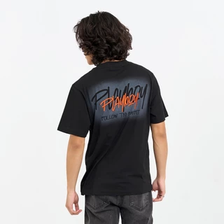 PLAYBOY เสื้อผ้าผู้ชาย/เสื้อ/เสื้อยืดสีดำ รุ่น P1MT269TB020BK