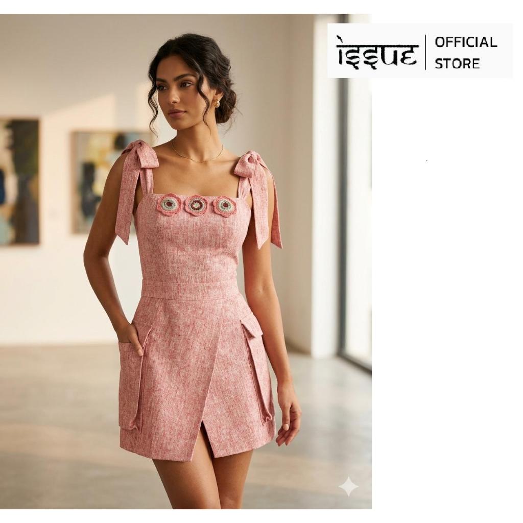 ISSUE THAILAND ชุดผูกไหล่สีชมพู/เทา