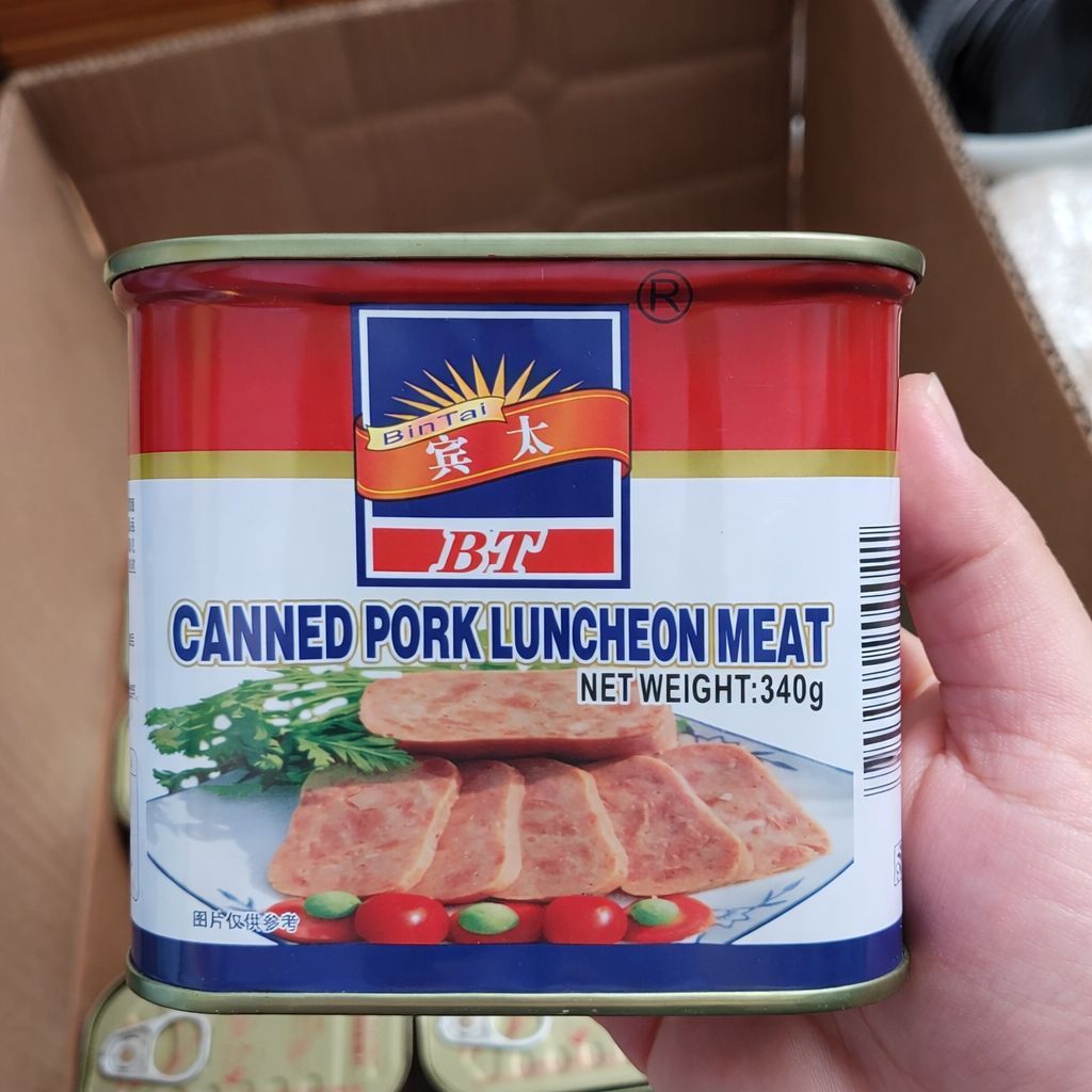 ยกลัง 24 กระป๋อง แฮมหมู BT BinTai 340 กรัม เนื้อแน่น รสอร่อยกลมกล่อม เหมาะร้านอาหาร ใช้งานคุ้มค่า