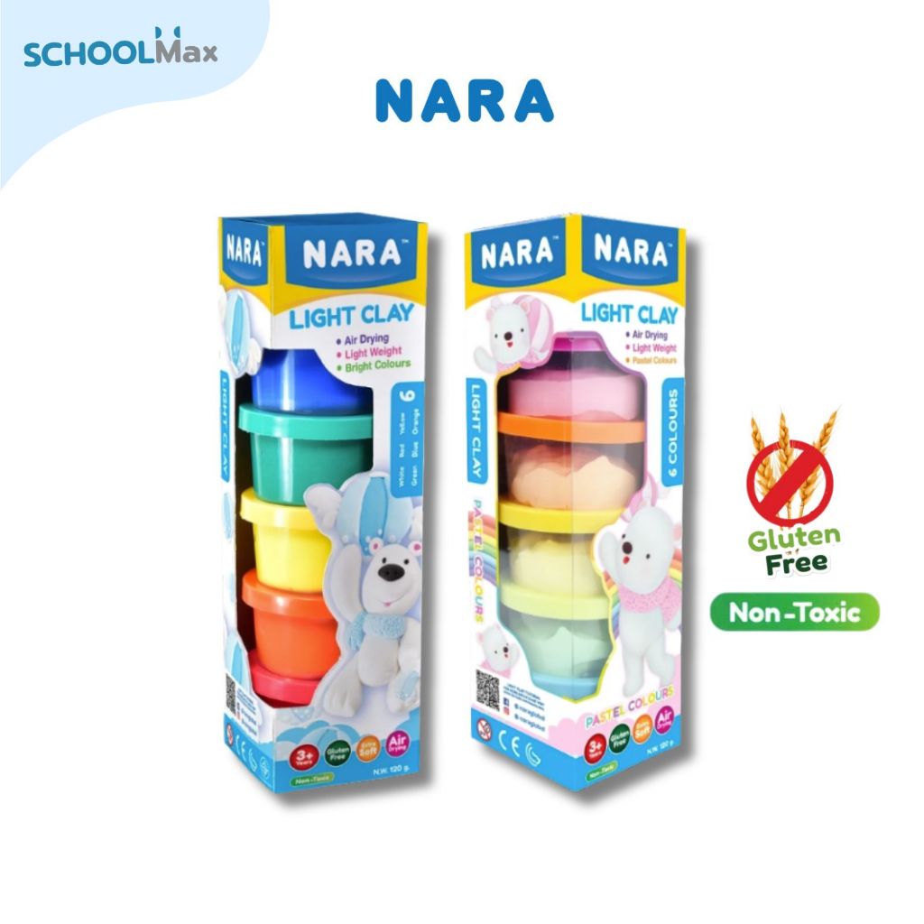 NARA เซ็ต ดินเบา Light Clay 6สี ขนาดสีละ 20 กรัม ขนาด 120 กรัม / เซ็ต