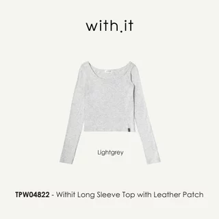 Withit Long Sleeve Top with Leather Patch เสื้อยืดแขนยาว - TPW04822