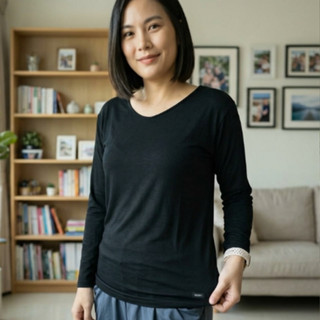 ( ยืดแขนยาว ไซส์ L ) เสื้อยืดแขนยาว ผ้านิ่มทิ้งตัว เสื้อเรย่…