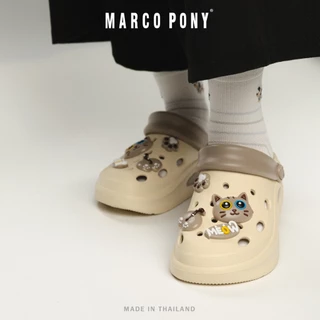 Marco Pony รุ่น MH9039B รองเท้าเด็กหัวโต ลายการ์ตูนแมวน่ารัก ตกแต่ง 3D สีพาสเทลสดใส วัสดุ EVA พื้นนุ่ม เดินสนุก ไม่ลื่น