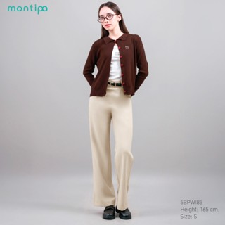 Montipa กางเกงทรงกระบอกกลาง ซิปข้าง แต่งหูเข็มขัดและขอบเอวใน…