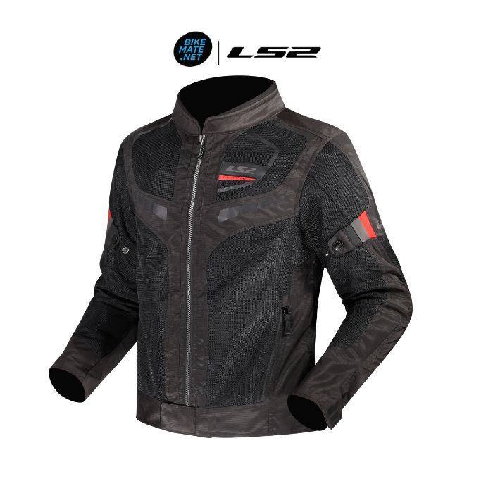 LS2 Garda Air Jacket Black Red - เสื้อการ์ดขี่มอเตอร์ไซค์