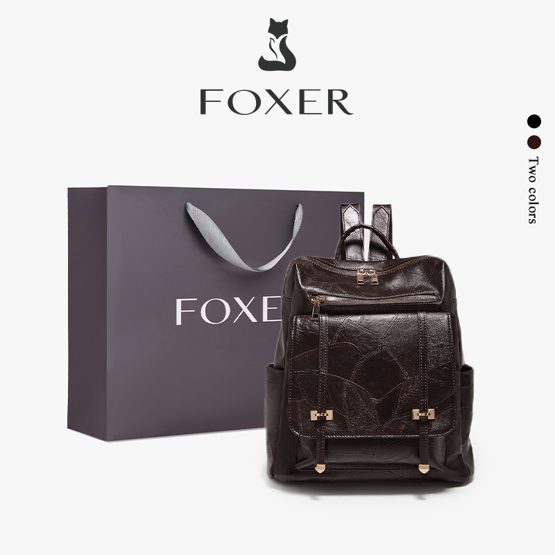 FOXER 15L กระเป๋าเป้เดินทาง กระเป๋าหนังกันน้ำ กระเป๋าเป้สะพายหลังใบใหญ่ น้ำหนักเบาและนุ่ม กระเป๋าเป้สะพายหลัง