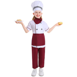 🏍️มีส่งแมส จาก กทม🇹🇭ชุดเชฟเด็ก ชุดพ่อครัว ชุดแม่ครัว เชฟ Chef costume
