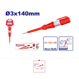 TOTAL/EMTOP ไขควงลองไฟ ยาว5.1/2 นิ้ว (140 มม.)รุ่นTHT291408 /7 1/4(190มม) ( Voltage Tester ) ไขควงเช็คไฟ ไขควงวัดไฟ