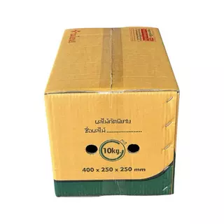 กล่องผลไม้ไซส์ M ใส่ได้10 กิโลกรัม แถบสีเขียว (มัด 10 ใบ) ขนาด 25*40*25 cm