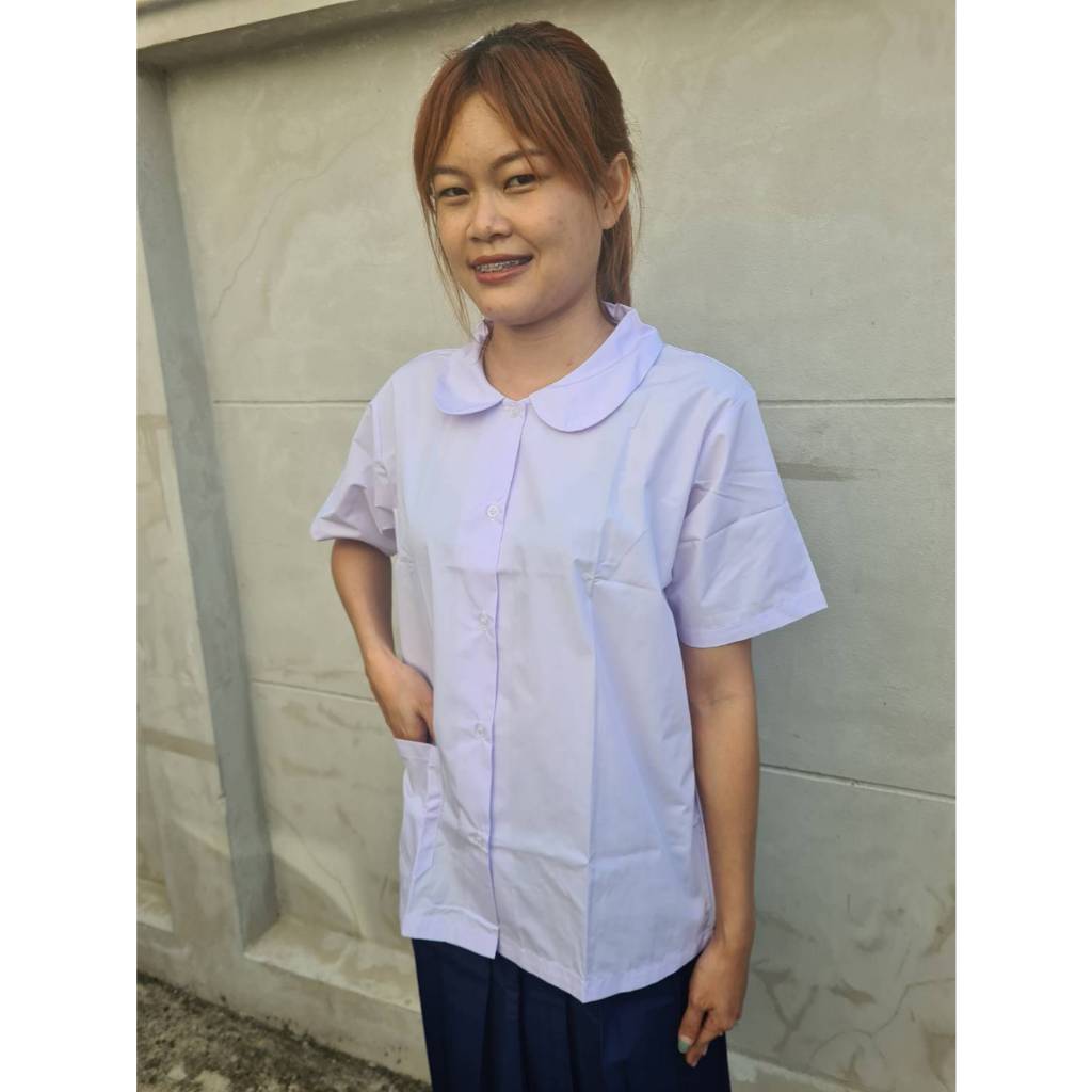 เสื้อนักเรียนหญิง คอบัว ชุดนักเรียนหญิง ประถม มัธยม  เบอร์ 30-52