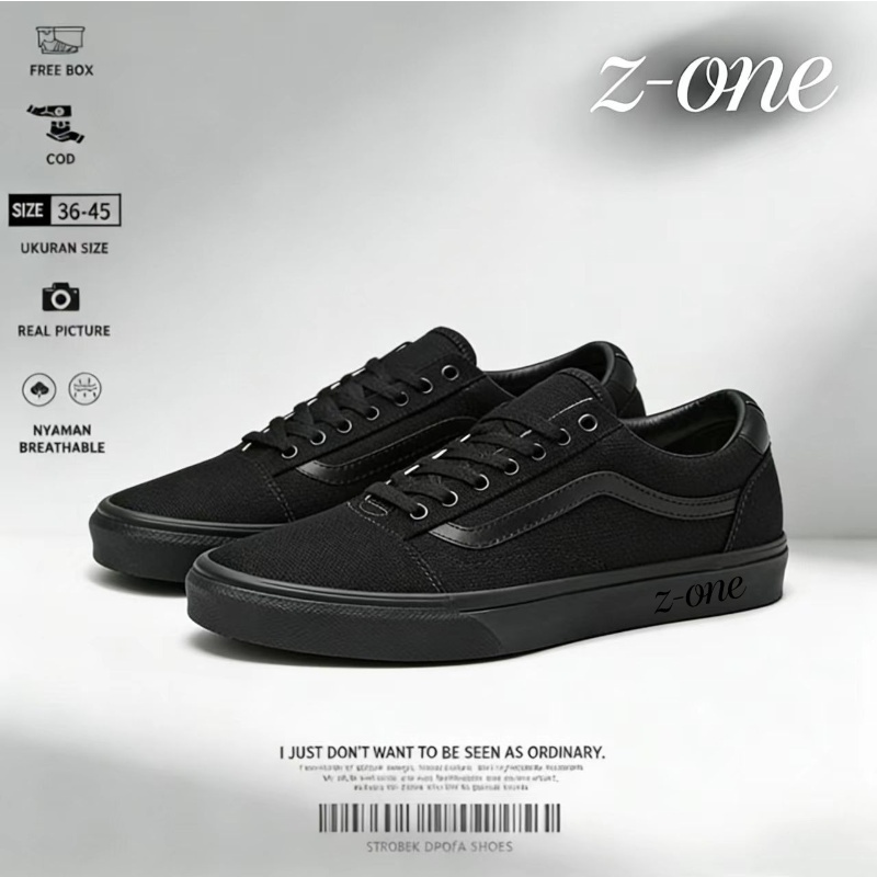 Old Skool (Classic) - Black รองเท้ากีฬา รองเท้าผ้าใบชาย รองเท้าผ้าใบLow-Topสวมใส่สบาย ขนาด 36-45