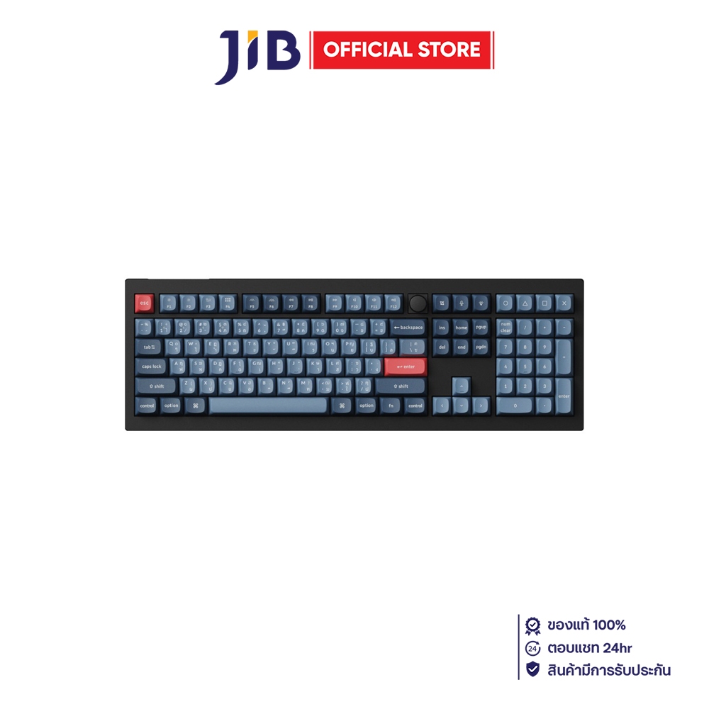 WIRELESS KEYBOARD (คีย์บอร์ดไร้สาย) KEYCHRON V6 MAX - QMK/VIA BANANA SILENT SWITCH RGB EN/TH CARBON 