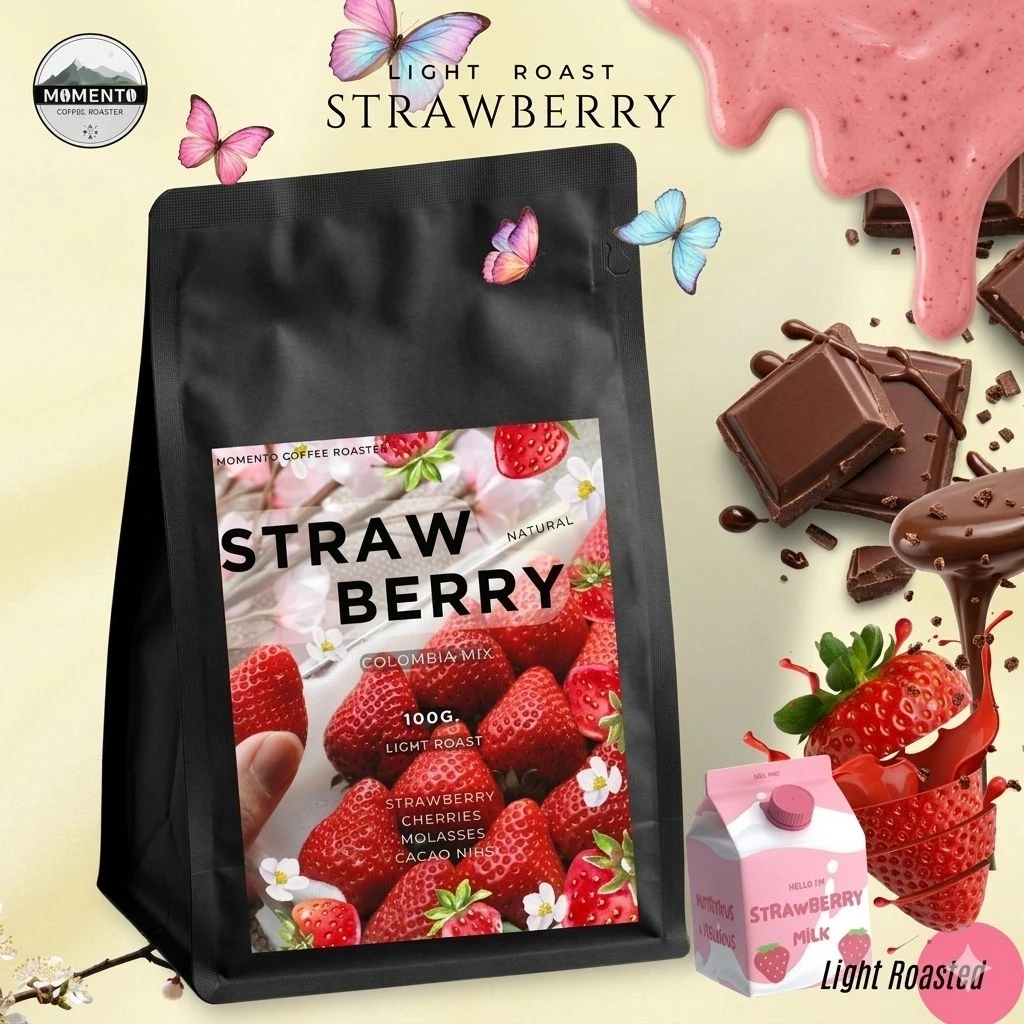 Strawberry Colombia Mix process 100g. คั่วอ่อน