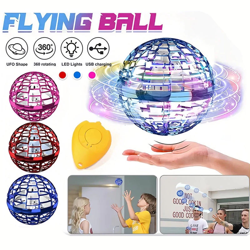 ⚡จัดส่งใน 24 ชั่วโมง⚡Flynova Pro UFO ลูกบอลบินวิเศษ ฟลายอิ้ง ลูกบอลหมุน ลูกบอลเสียงหึ่งๆ LED หมุนได้