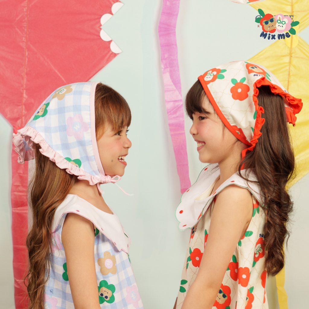 Mix Me ผ้าโพกหัว / ยางรัดผมทรงโดนัทตกแต่งโบว์ ธีมดอกไม้ เด็กหญิง เสื้อผ้าเด็ก รุ่น 500489/500490