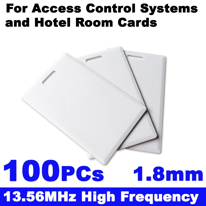 100PCs บัตร RFID แบบหนา 1.8mm 13.56MHz IC Card FM11RF08 1K ISO 14443 Compatible for Access Control a