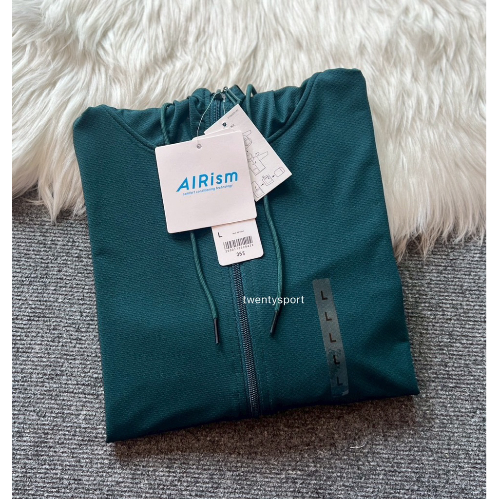 AIRism UV Protection เสื้อแขนยาวกันยูวี สีเขียวเข้ม (แนะนำ+1ไซส์) ราคา ถูกที่สุด ดีลบีเคเค แกลเลอรีภาพที่ 7