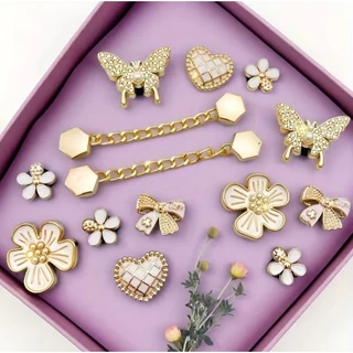 แฟชั่น Charm รองเท้าโซ่โลหะเข็มกลัดดอกไม้น่ารักเครื่องประดับสำหรับฝูงชนทั้งหมด