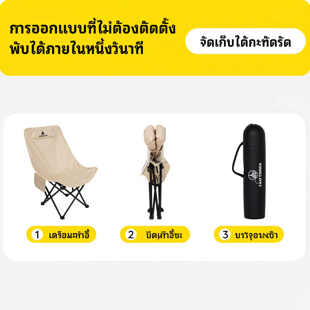 เก้าอี้แคมป์ปิ้งพับได้ Super Tribe หลังสูงรองรับต้นคอ thumbnail 8