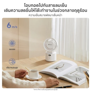Simplus พัดโต๊ะ ลม 6m/s สั่นซ้ายขวา-บนล่าง พัดกว้างขวาง แบต์ยืนต่อ 8.5 ชั่วโมง มอเตอร์ทองแดง ปรับได้ 100ระดับ DFSH022