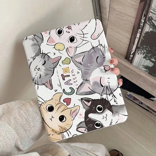 ⭐พร้อมส่ง⭐เคส Samsung Tab S11 S9+ S9FE หมุนได้ 360° ครอบครัวแมว S10+ S10FE S8 มีที่ใส่ปากกา S6 Lite